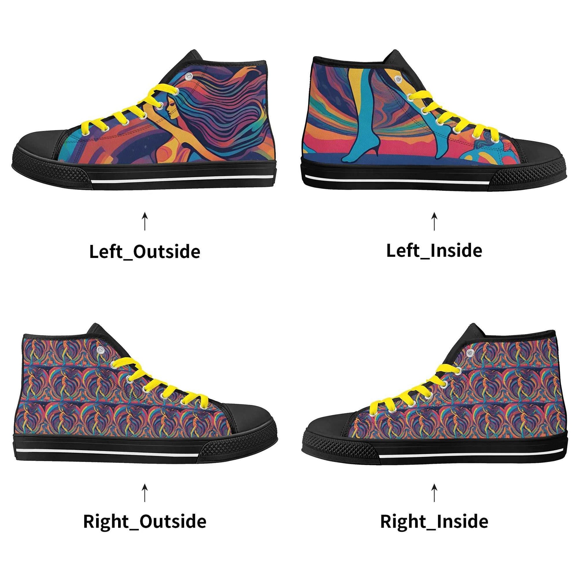 Rattees Unisex High Top Canvas Shoes (Dance)