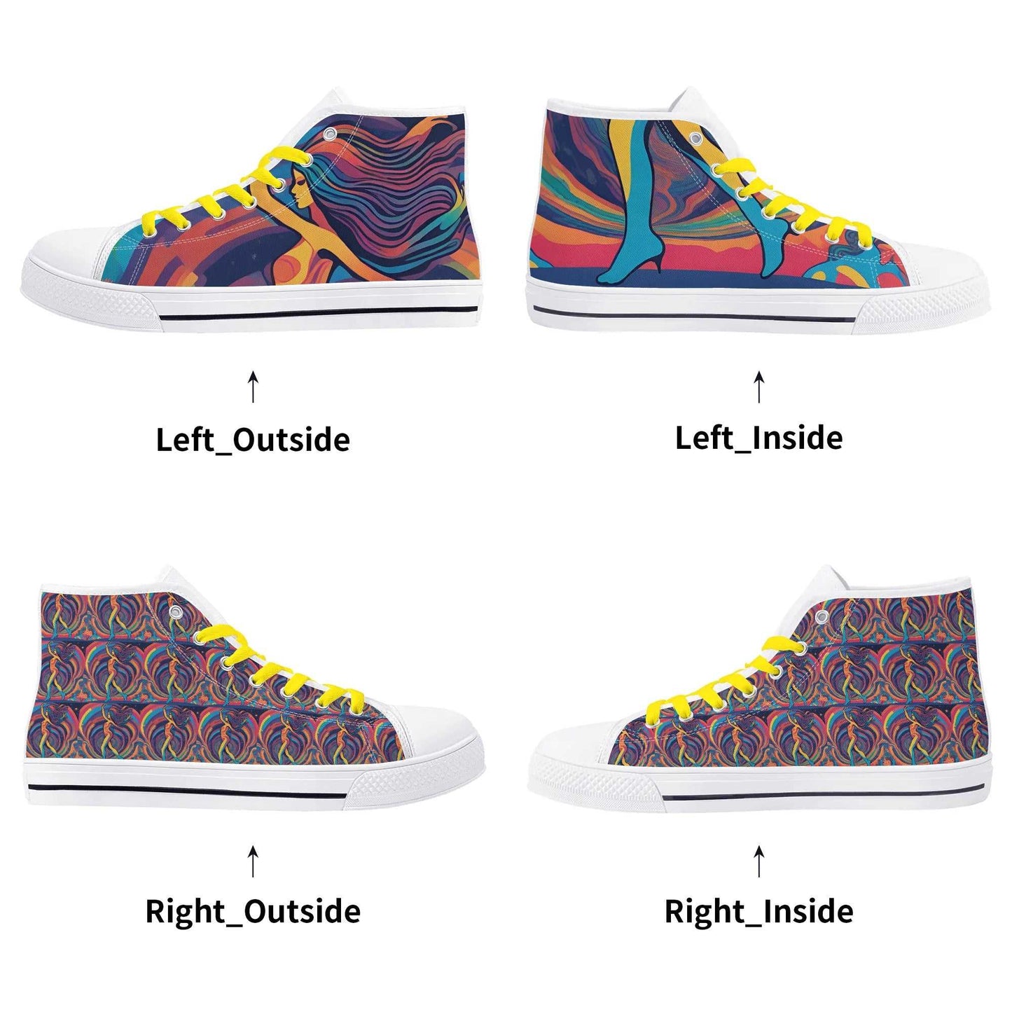 Rattees Unisex High Top Canvas Shoes (Dance)