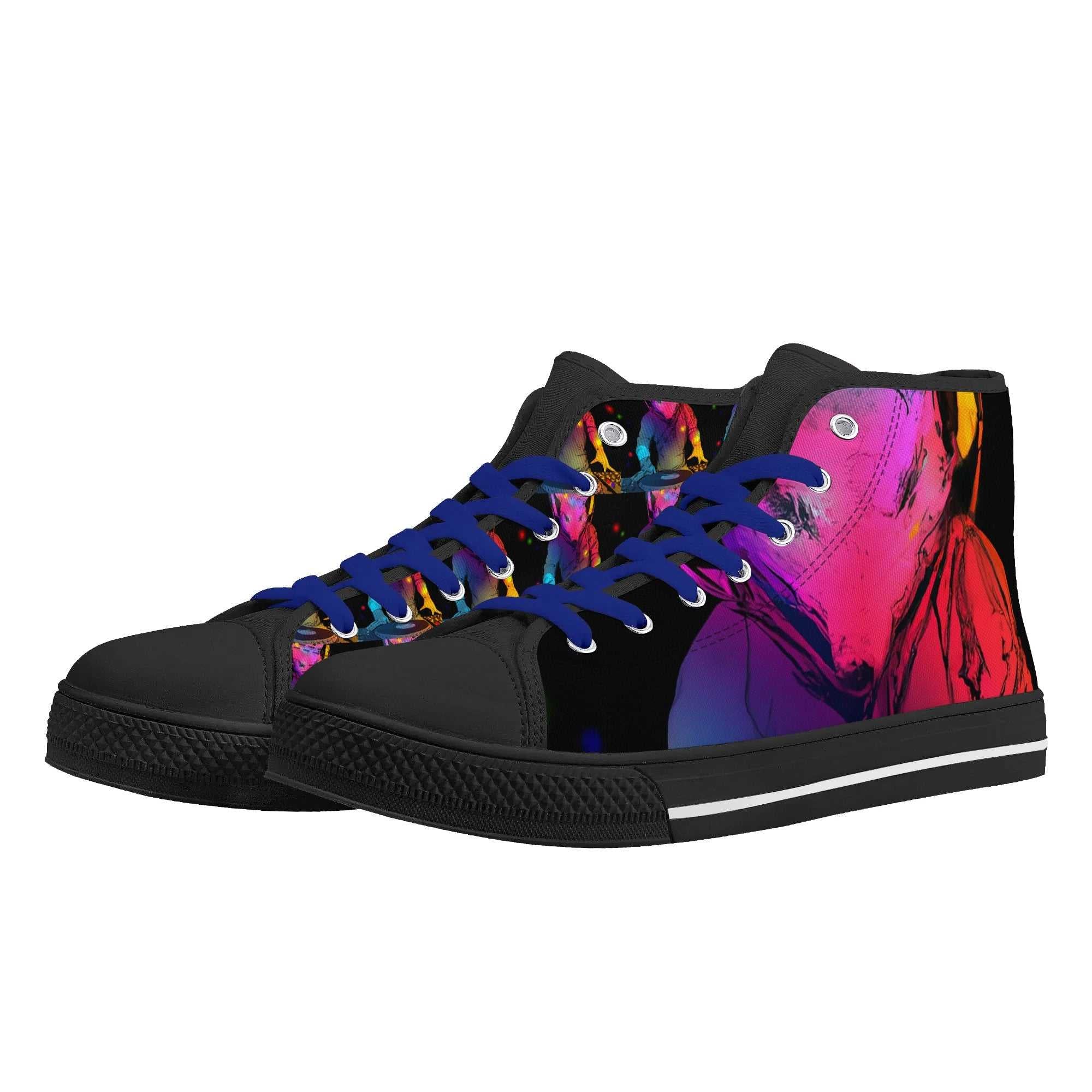 Synthesizer Men’s high top canvas shoes by Crazy Oil Arts outlet