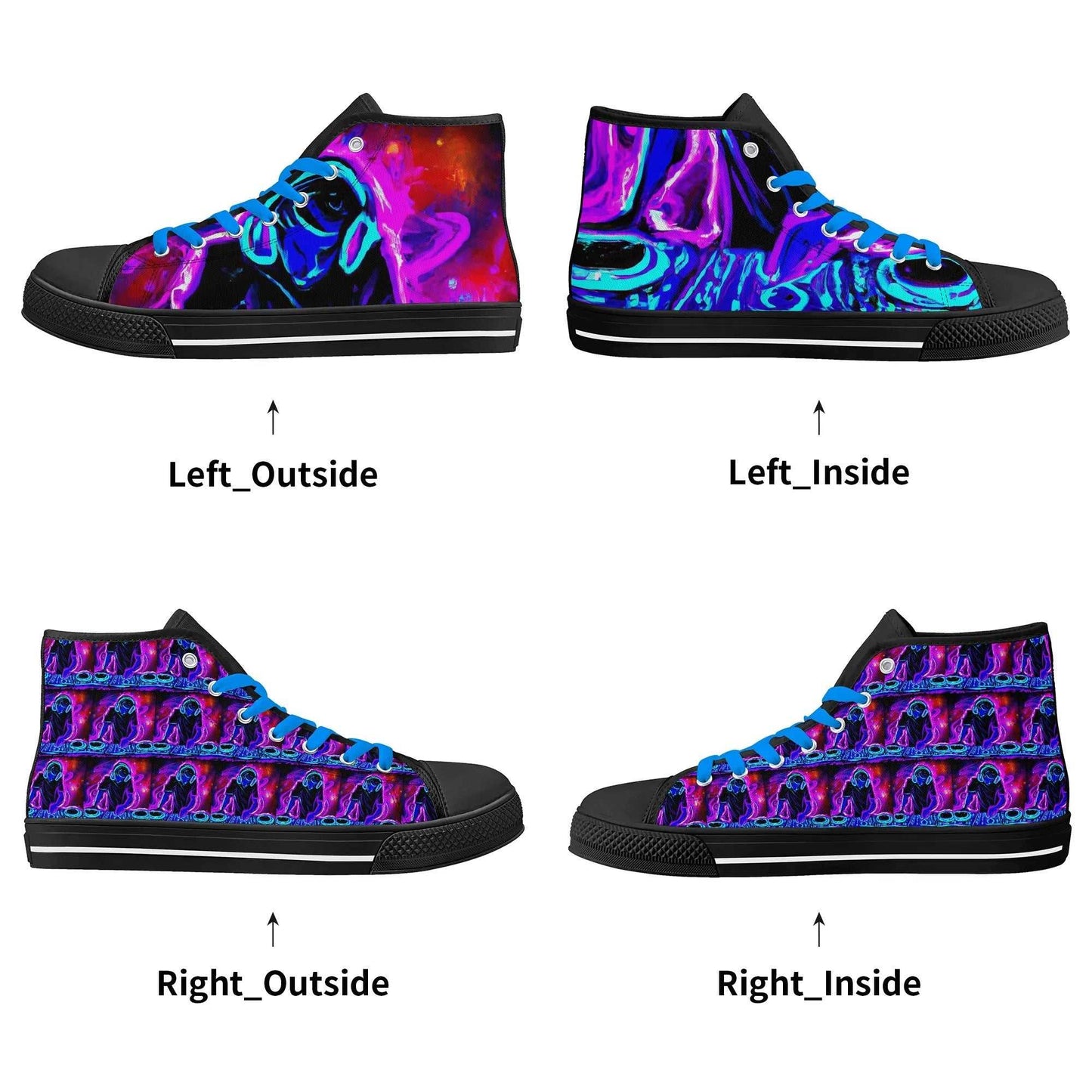 Rattees Unisex High Top Canvas Shoes (DJ MIX)