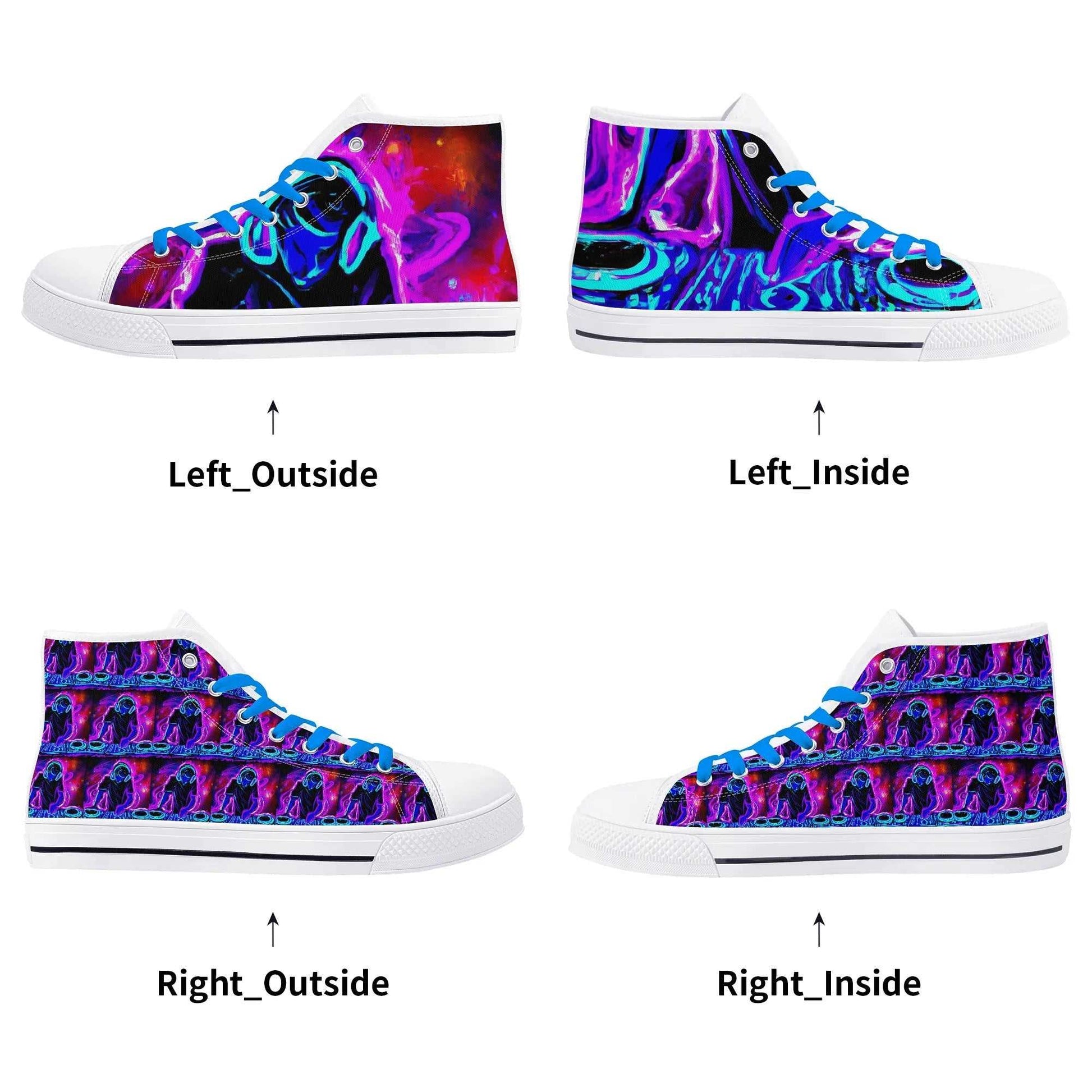 Rattees Unisex High Top Canvas Shoes (DJ MIX)