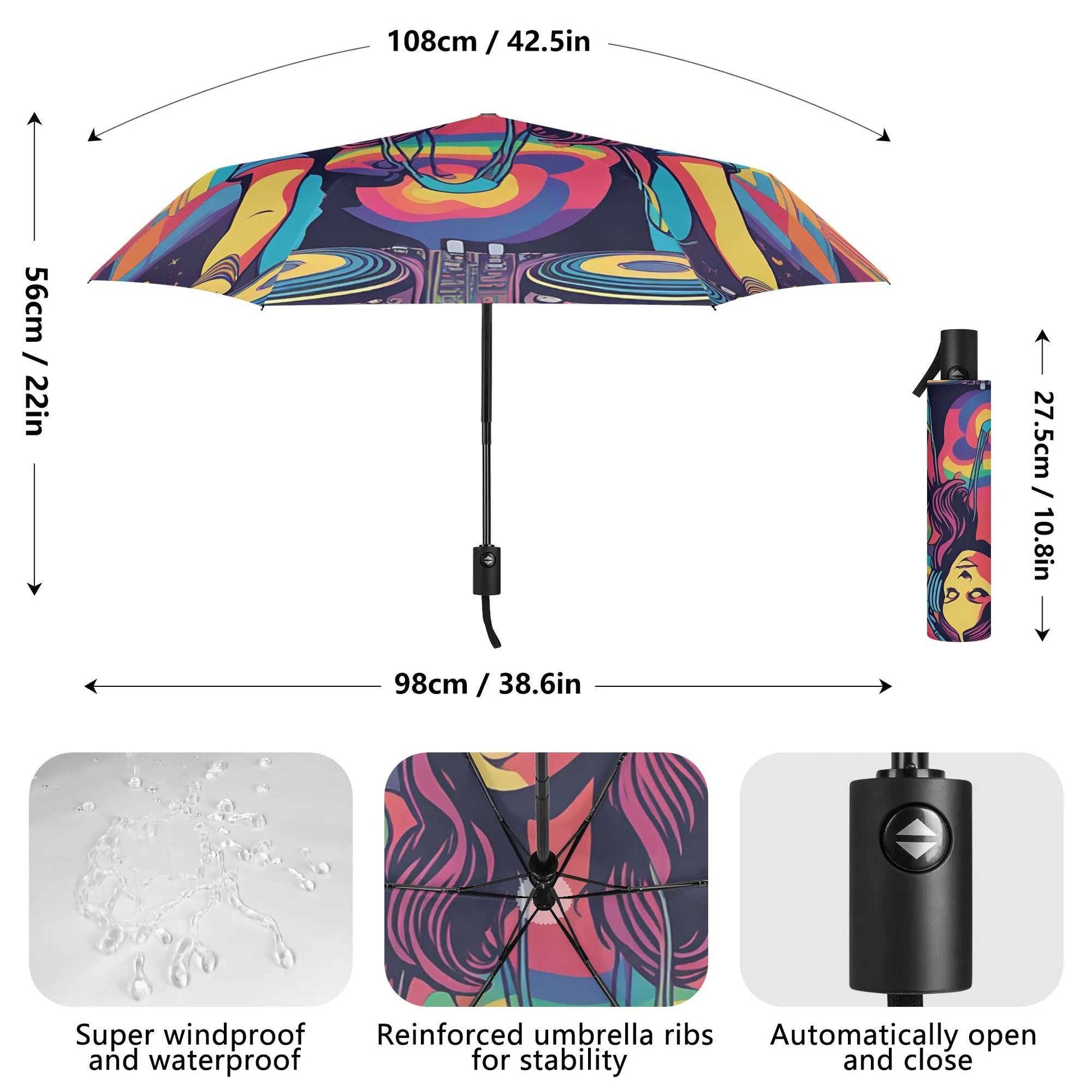 Rattees Lightweight Auto Open & Close Umbrella (DJ-f)