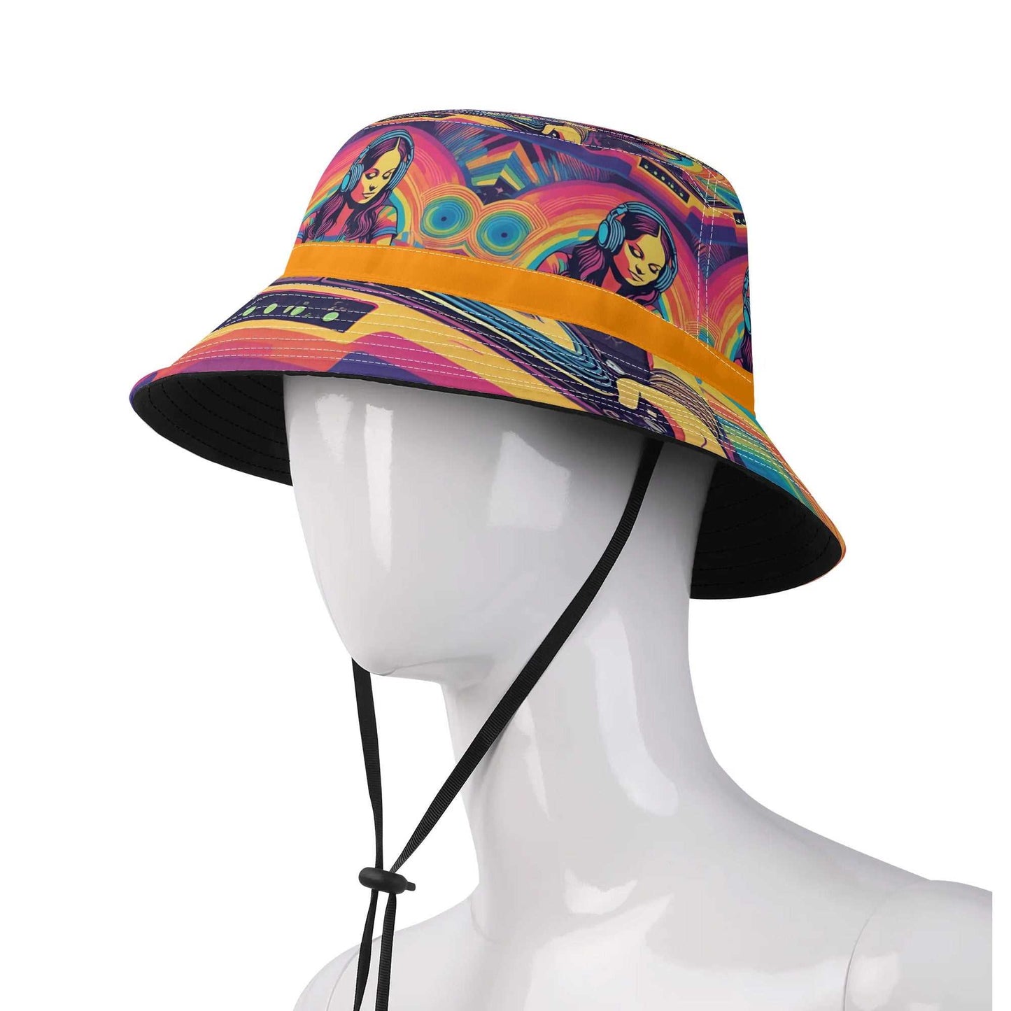 Rattees festival Bucket Hat with Adjustable String (DJ-f)