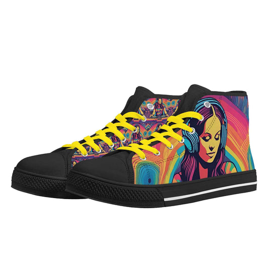 Rattees Unisex High Top Canvas Shoes (DJ-f)