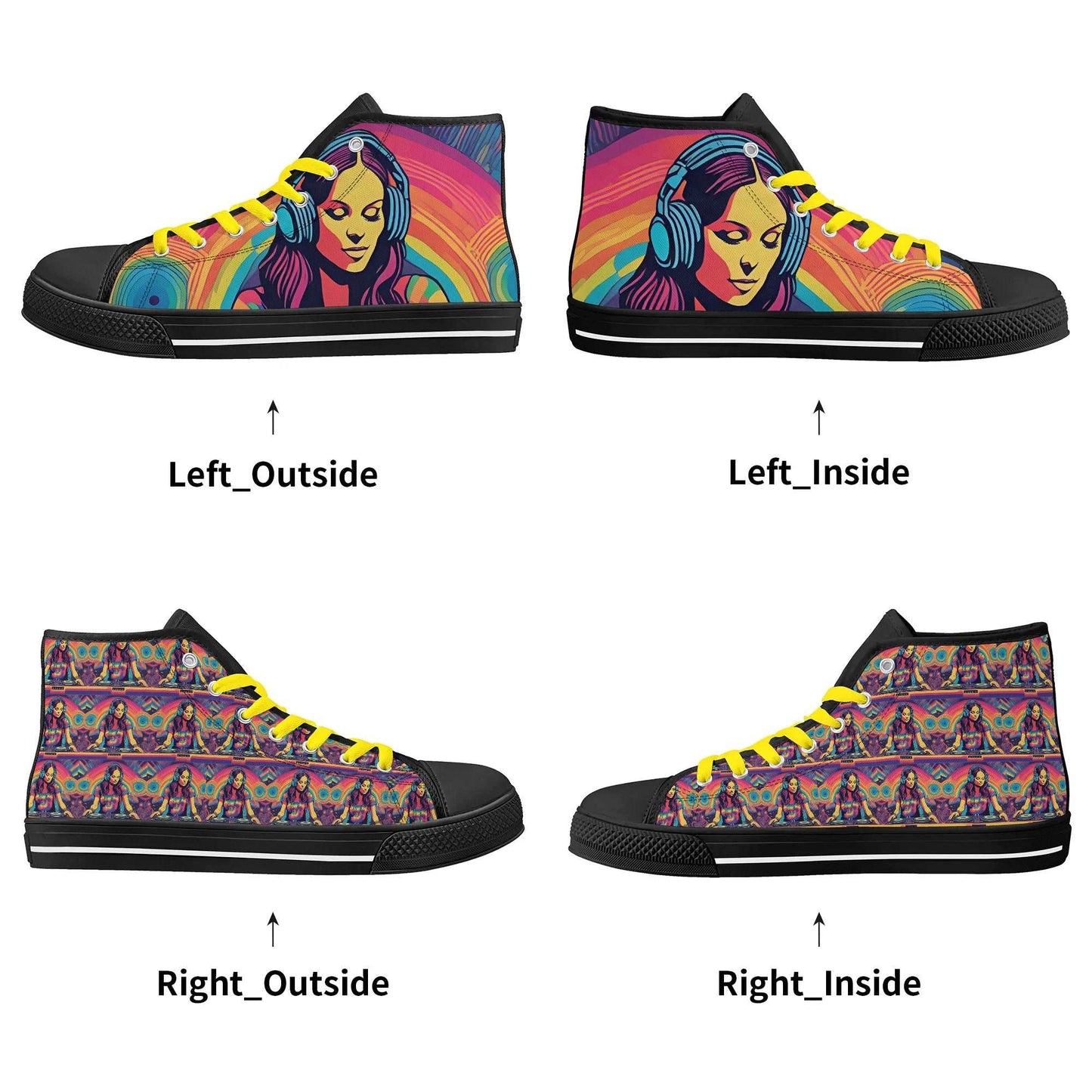 Rattees Unisex High Top Canvas Shoes (DJ-f)