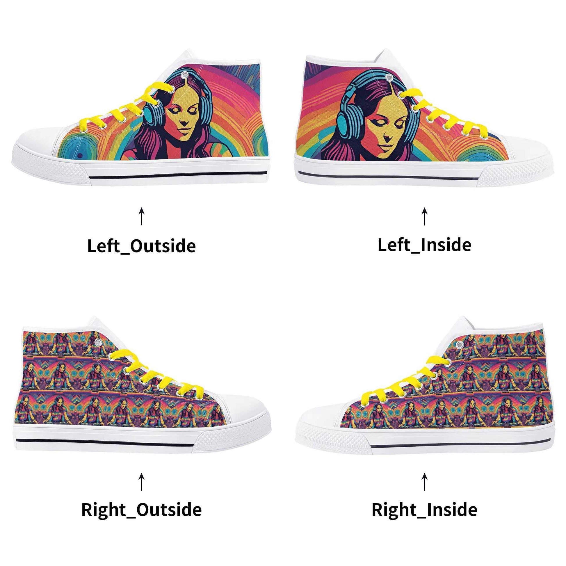 Rattees Unisex High Top Canvas Shoes (DJ-f)