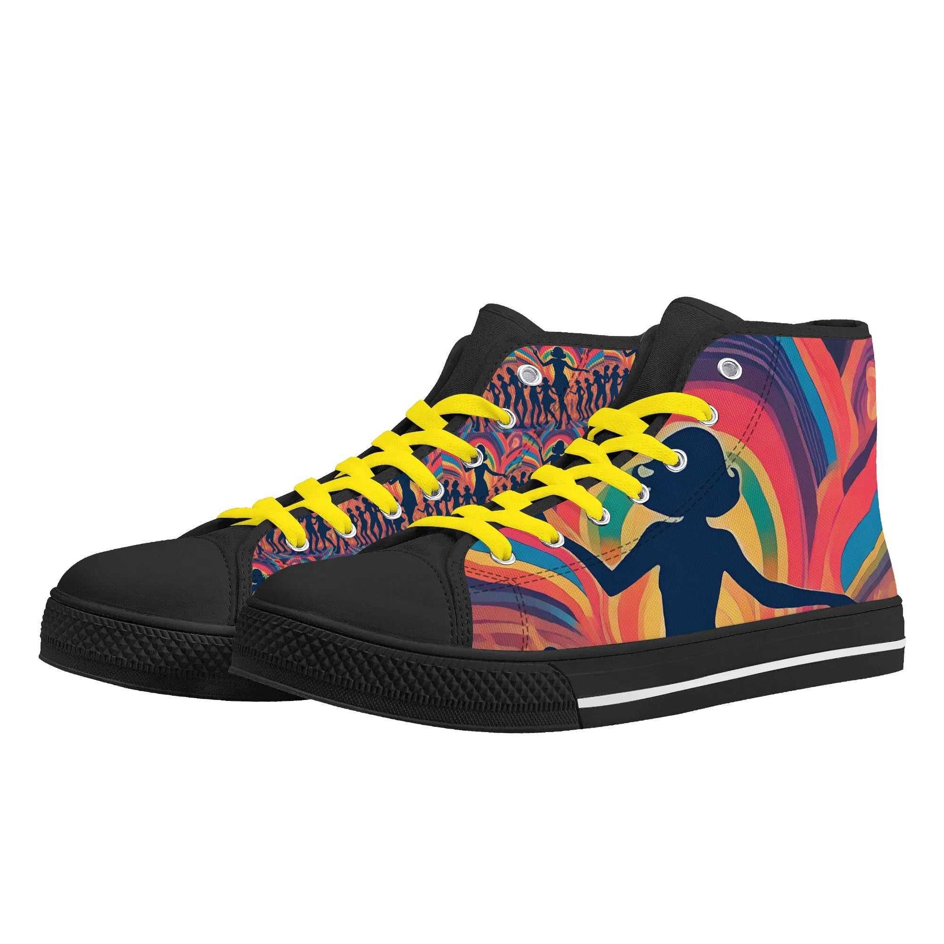 Rattees Unisex High Top Canvas Shoes (Party)