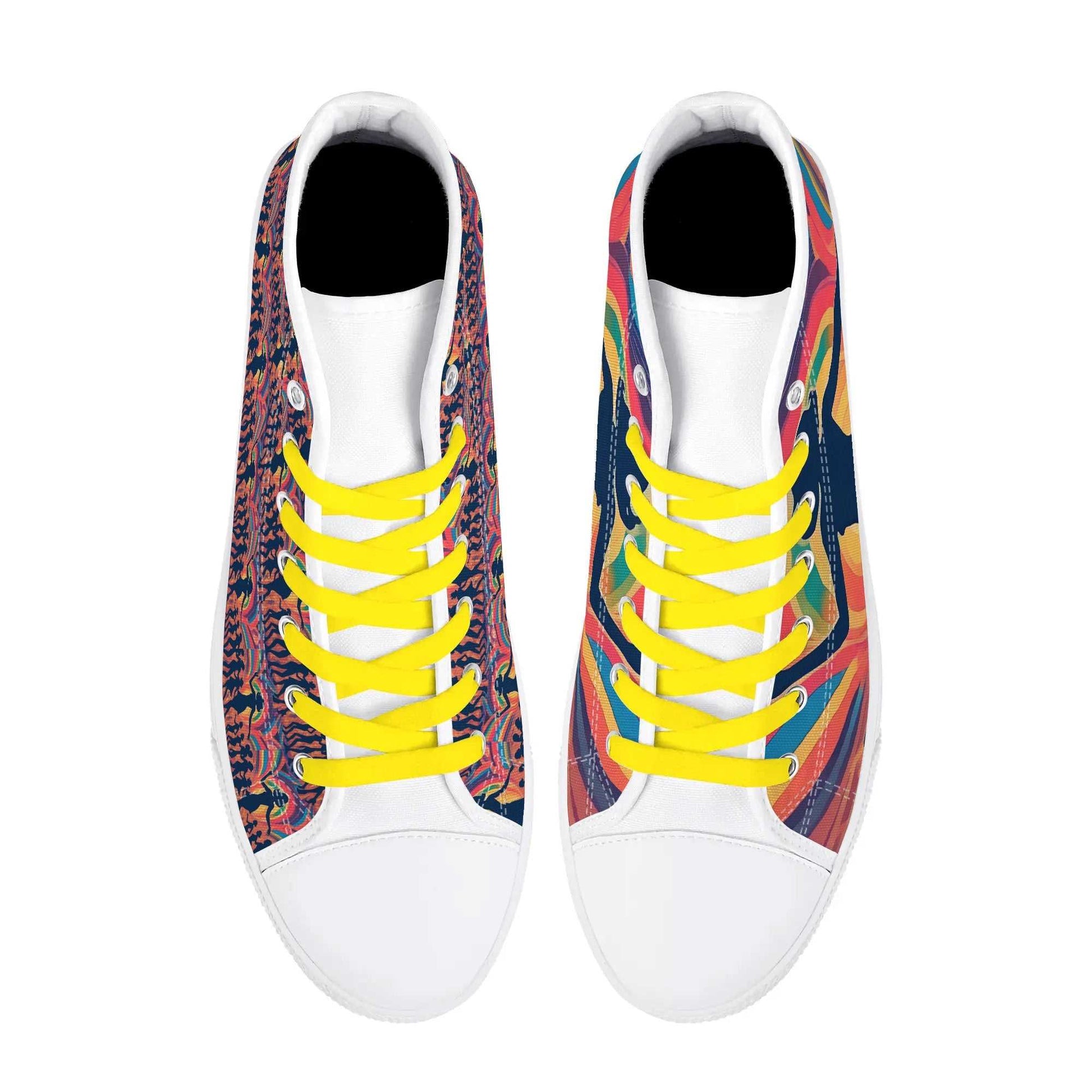 Rattees Unisex High Top Canvas Shoes (Party)