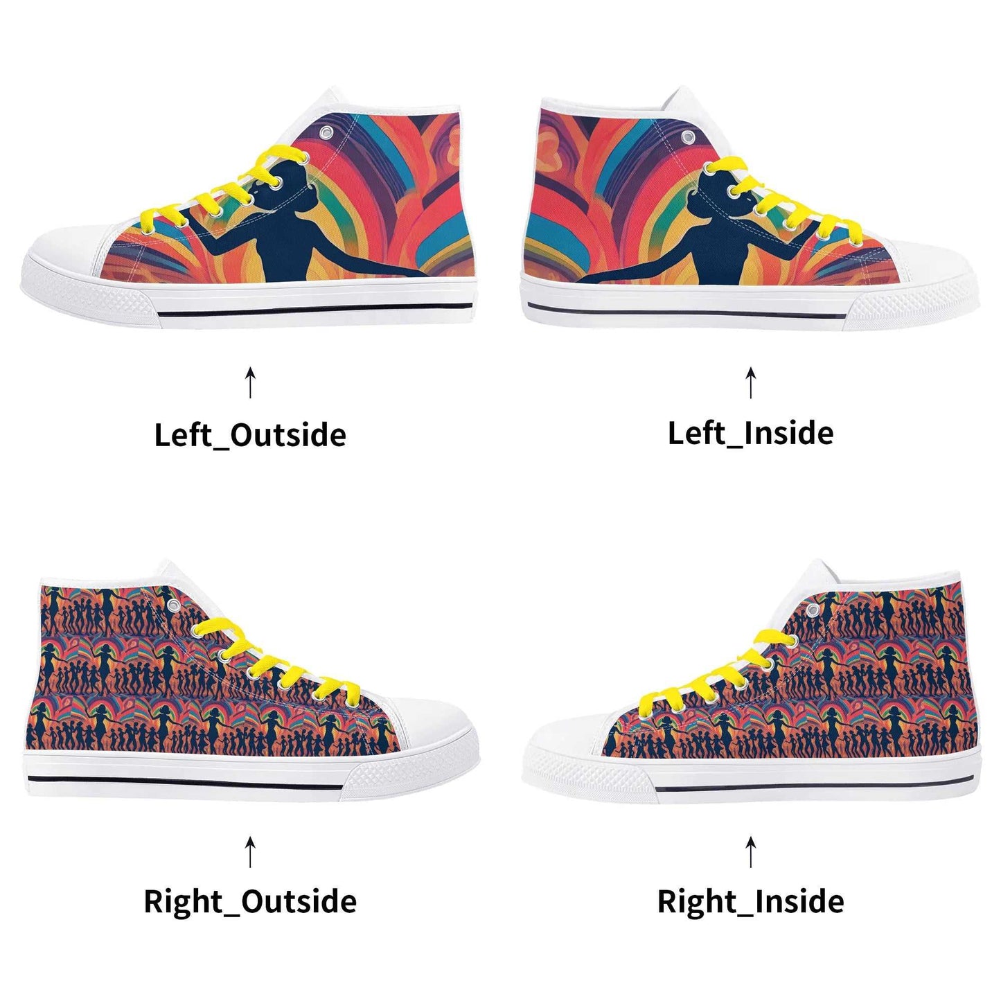 Rattees Unisex High Top Canvas Shoes (Party)