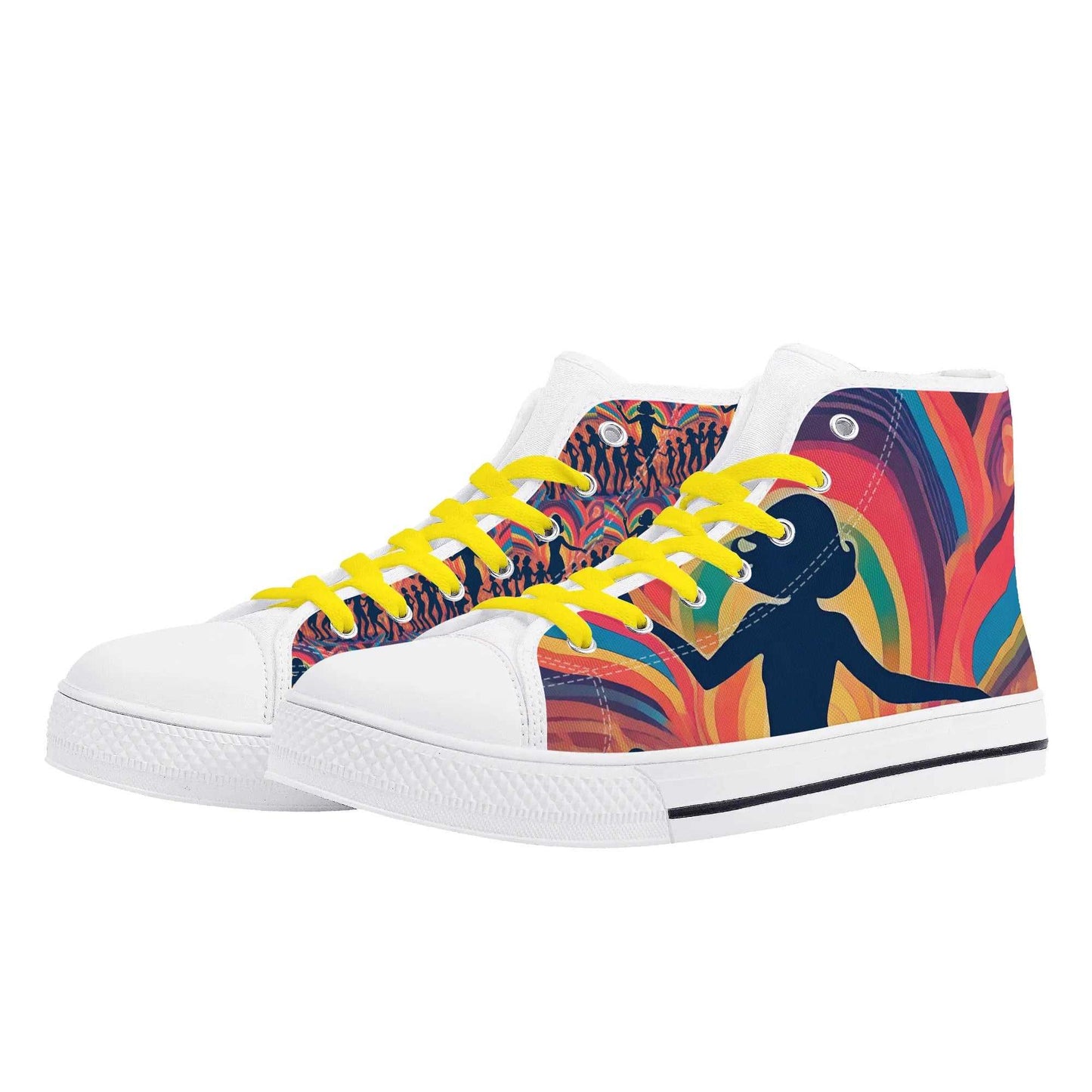 Rattees Unisex High Top Canvas Shoes (Party)