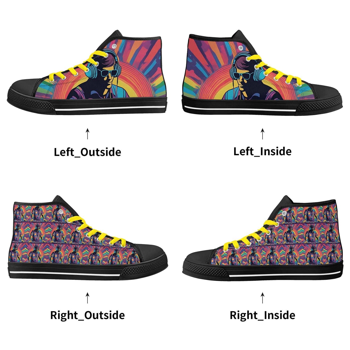 Rattees Unisex High Top Canvas Shoes (DJ-m)